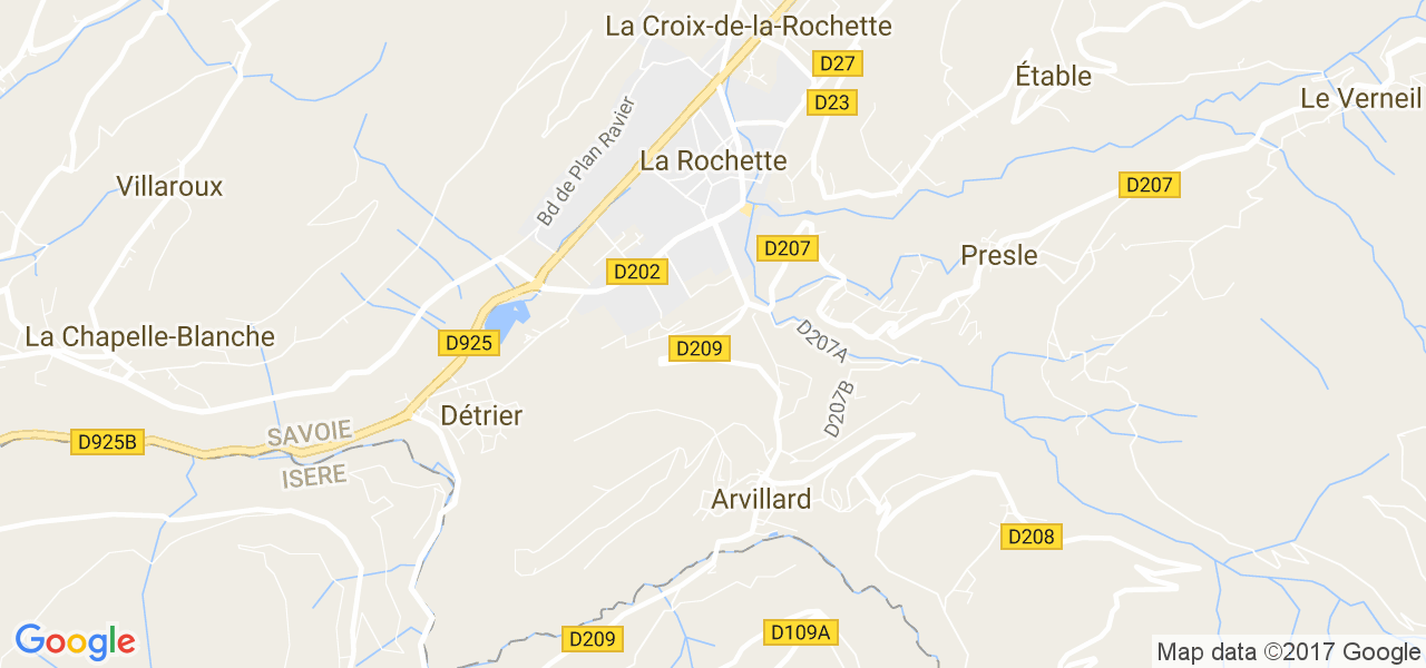 map de la ville de Arvillard