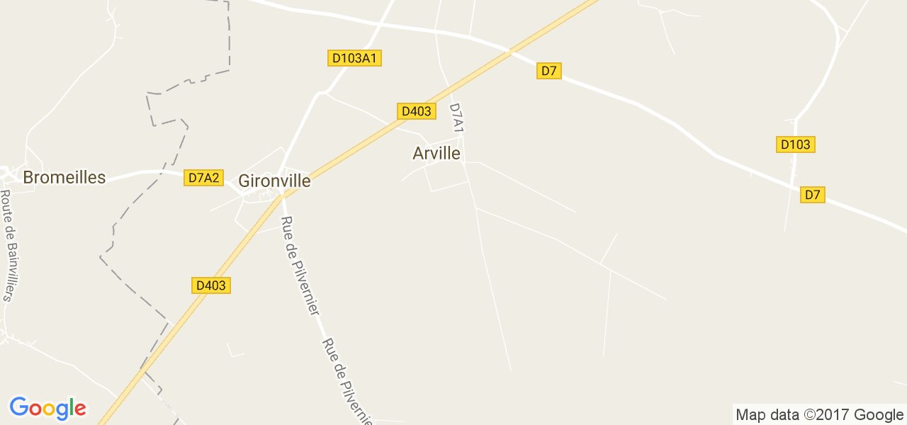 map de la ville de Arville