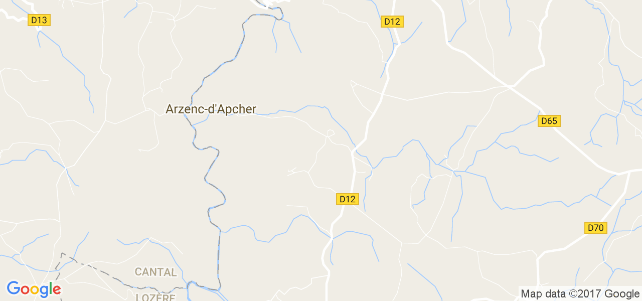 map de la ville de Arzenc-d'Apcher