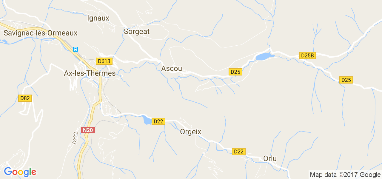 map de la ville de Ascou