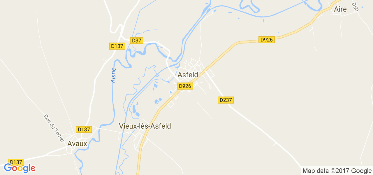 map de la ville de Asfeld