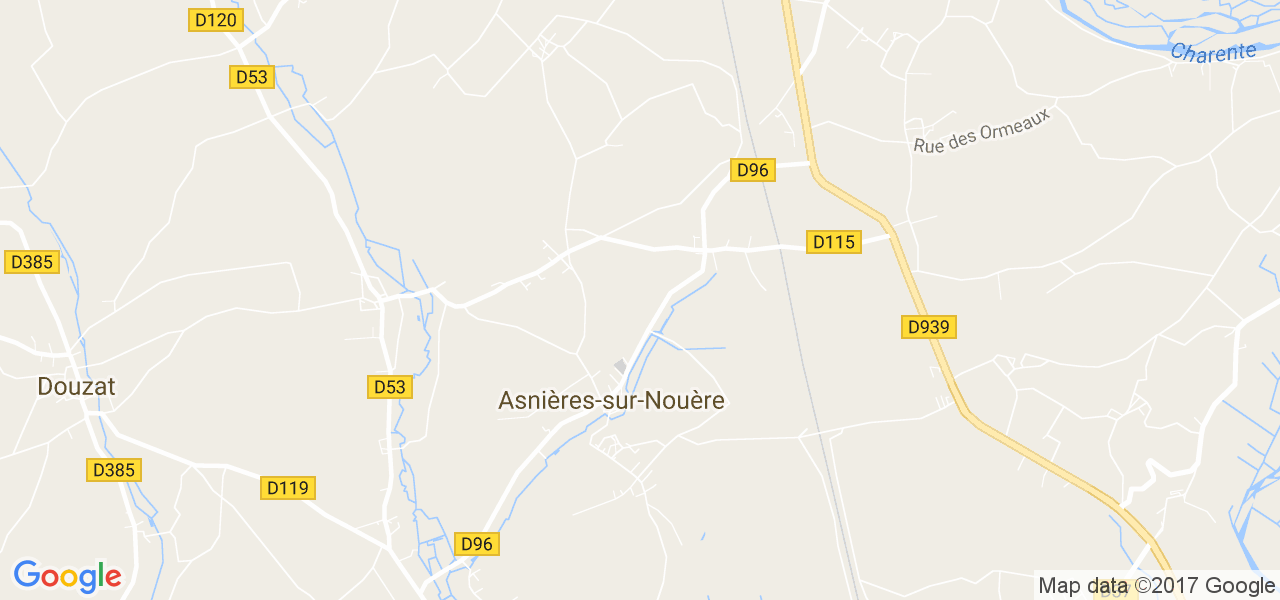 map de la ville de Asnières-sur-Nouère