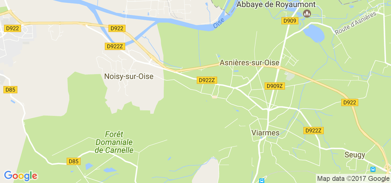 map de la ville de Asnières-sur-Oise