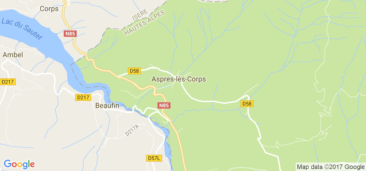 map de la ville de Aspres-lès-Corps