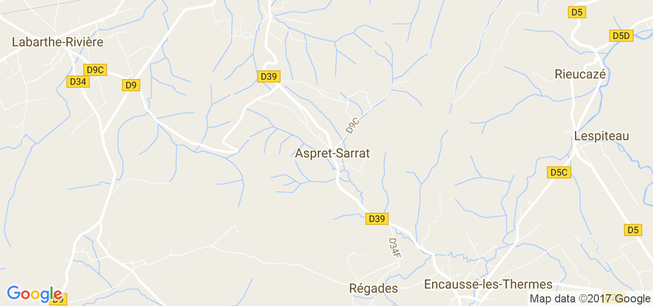 map de la ville de Aspret-Sarrat