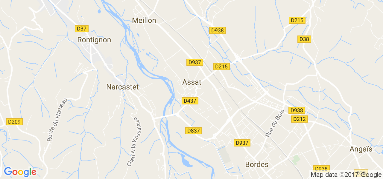 map de la ville de Assat