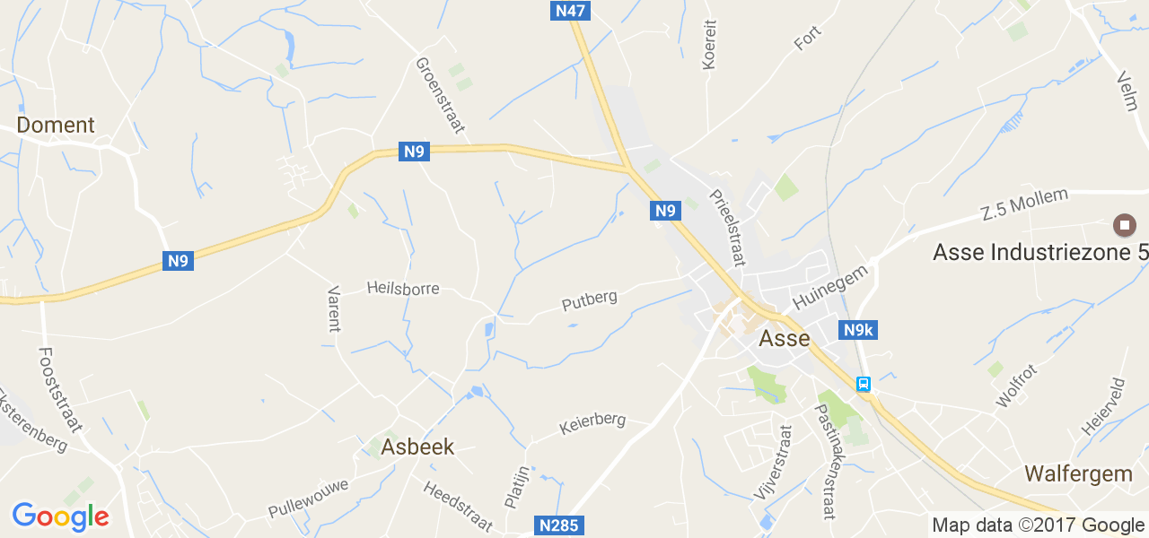 map de la ville de Asse