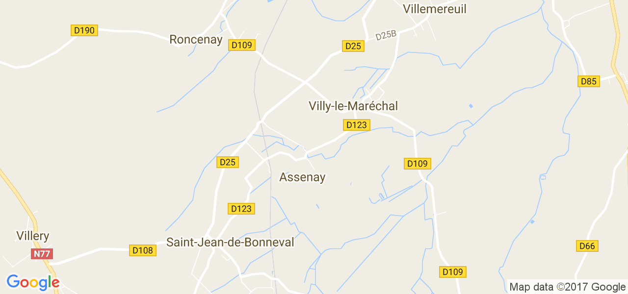 map de la ville de Assenay