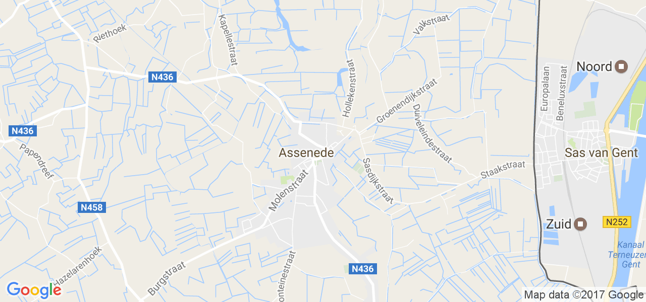 map de la ville de Assenede