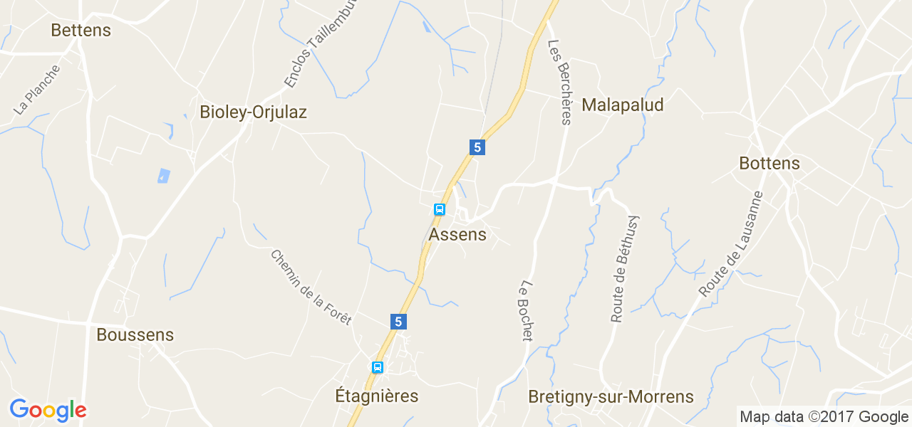 map de la ville de Assens