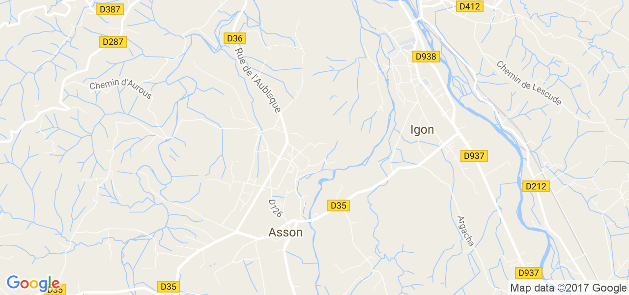 map de la ville de Asson