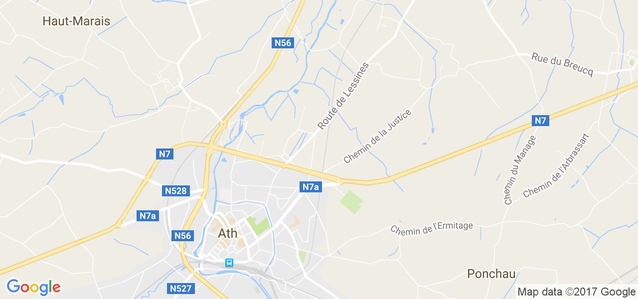 map de la ville de Ath