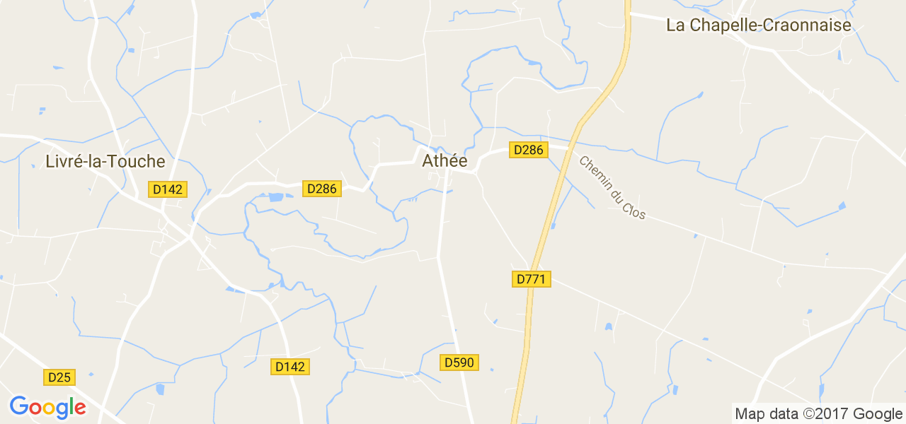 map de la ville de Athée