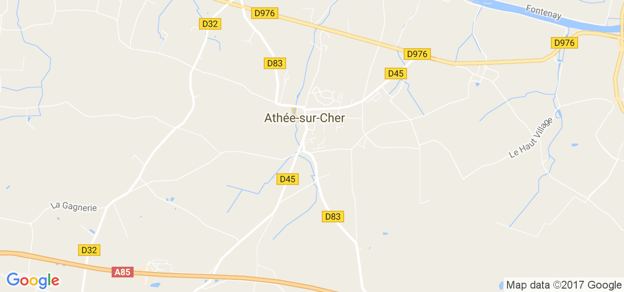 map de la ville de Athée-sur-Cher