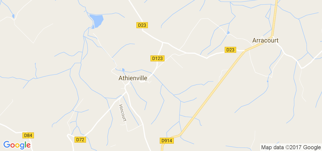 map de la ville de Athienville