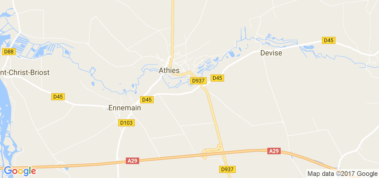 map de la ville de Athies