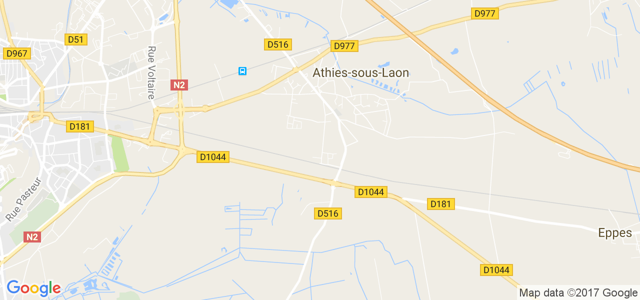 map de la ville de Athies-sous-Laon