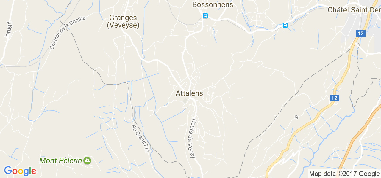 map de la ville de Attalens