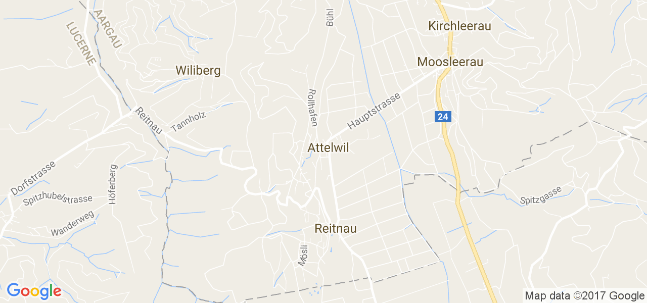 map de la ville de Attelwil