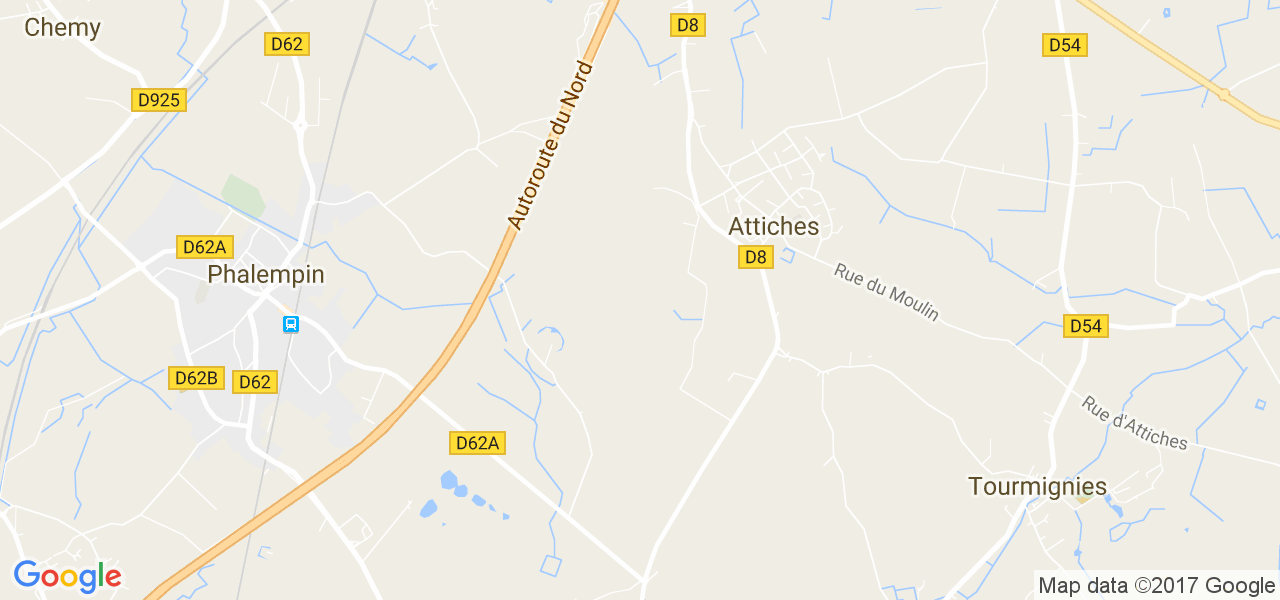 map de la ville de Attiches