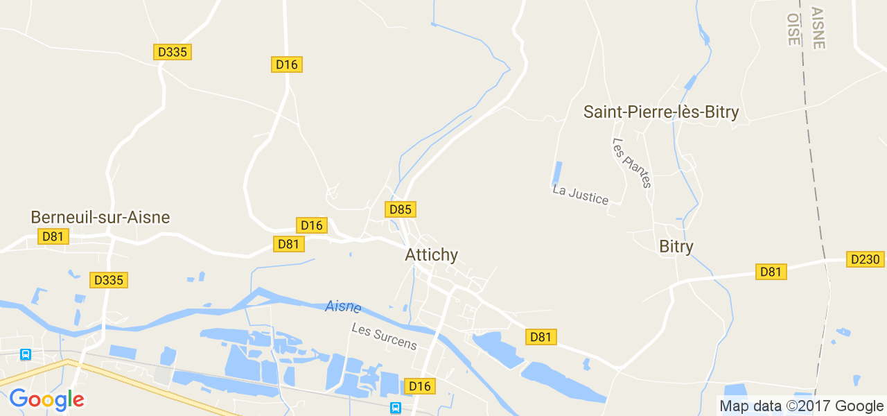 map de la ville de Attichy