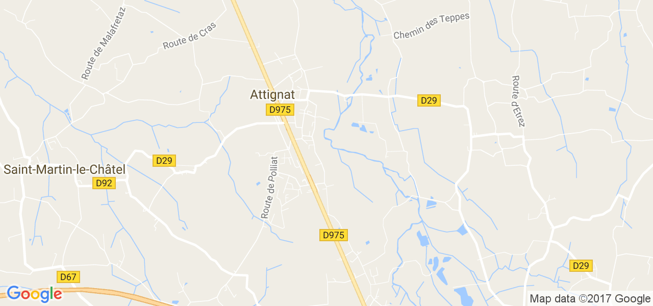 map de la ville de Attignat