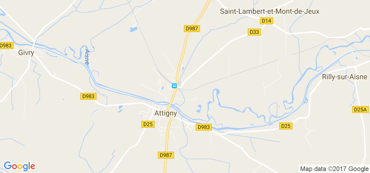 map de la ville de Attigny