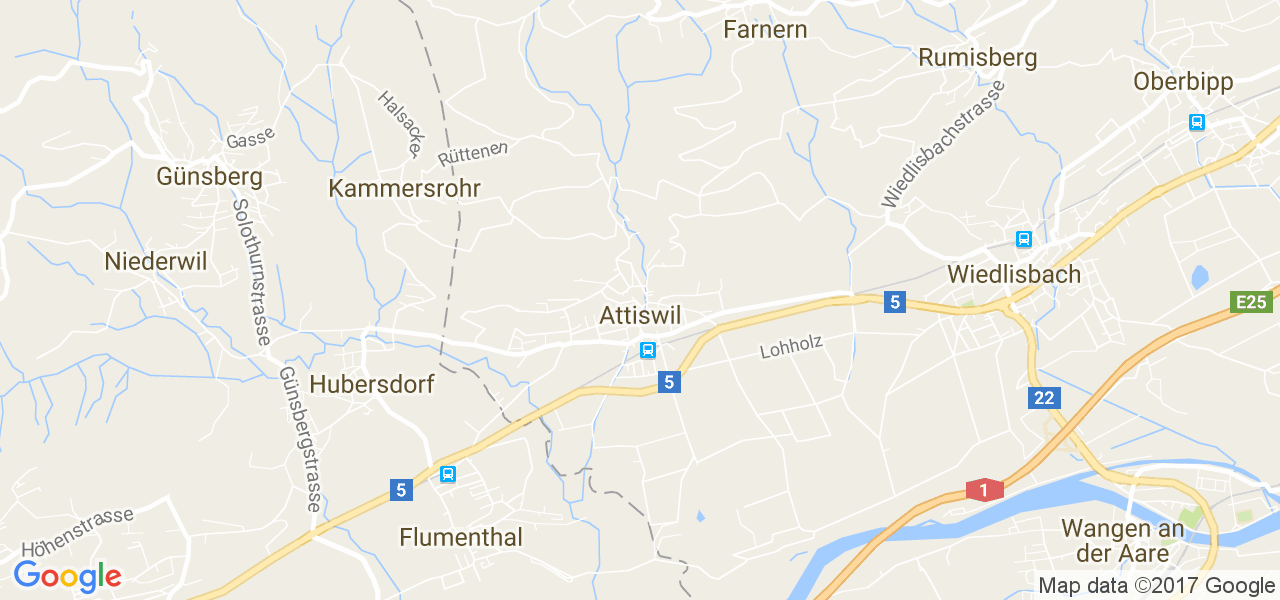 map de la ville de Attiswil