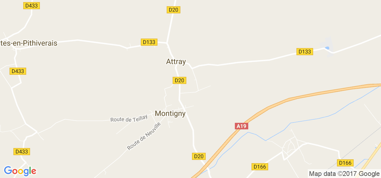 map de la ville de Attray