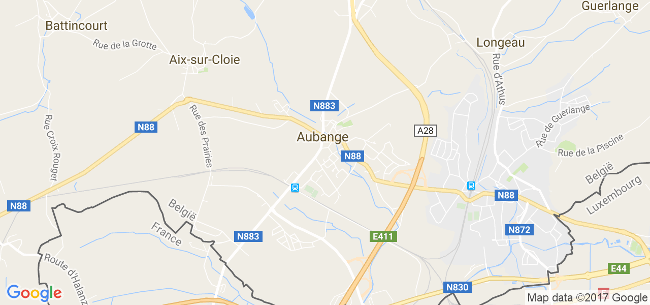 map de la ville de Aubange