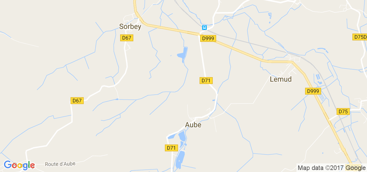 map de la ville de Aube