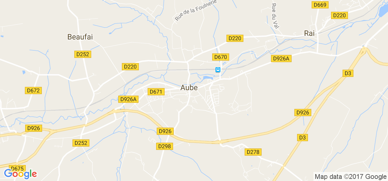 map de la ville de Aube