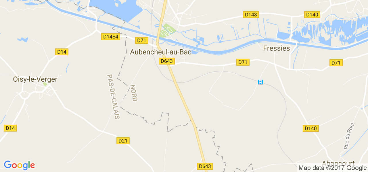 map de la ville de Aubencheul-au-Bac