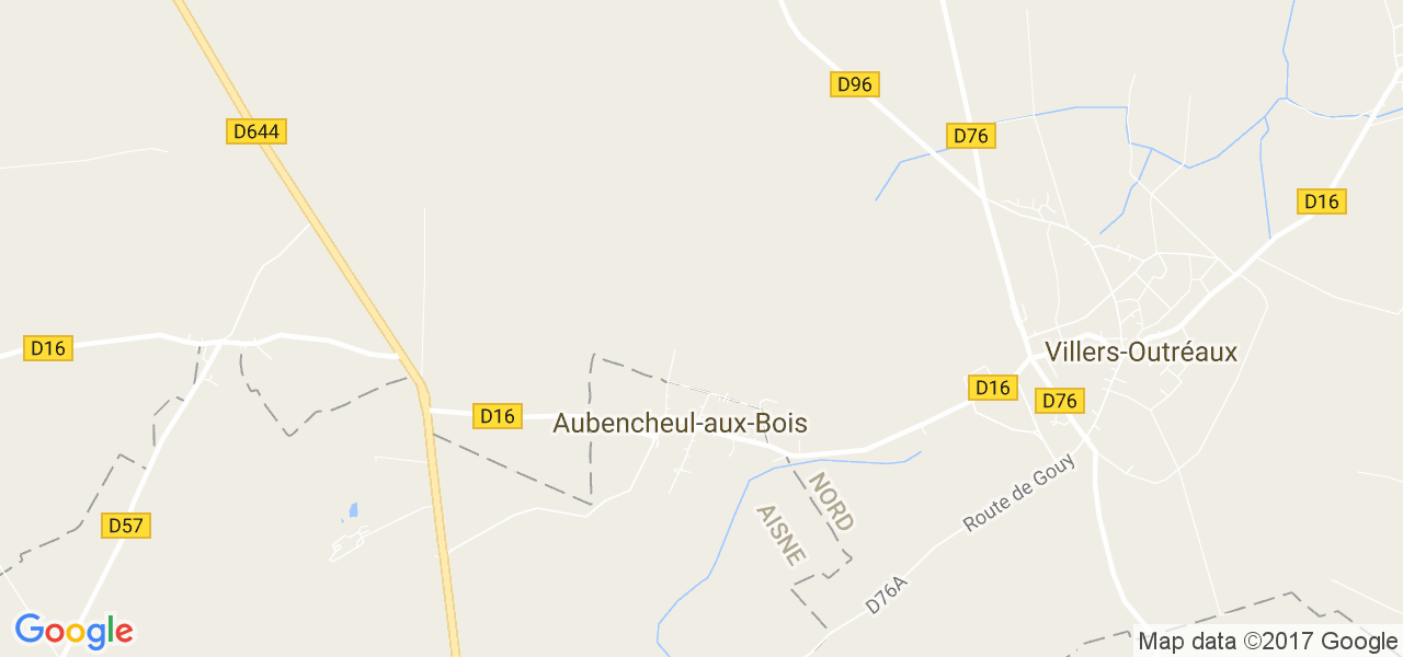 map de la ville de Aubencheul-aux-Bois