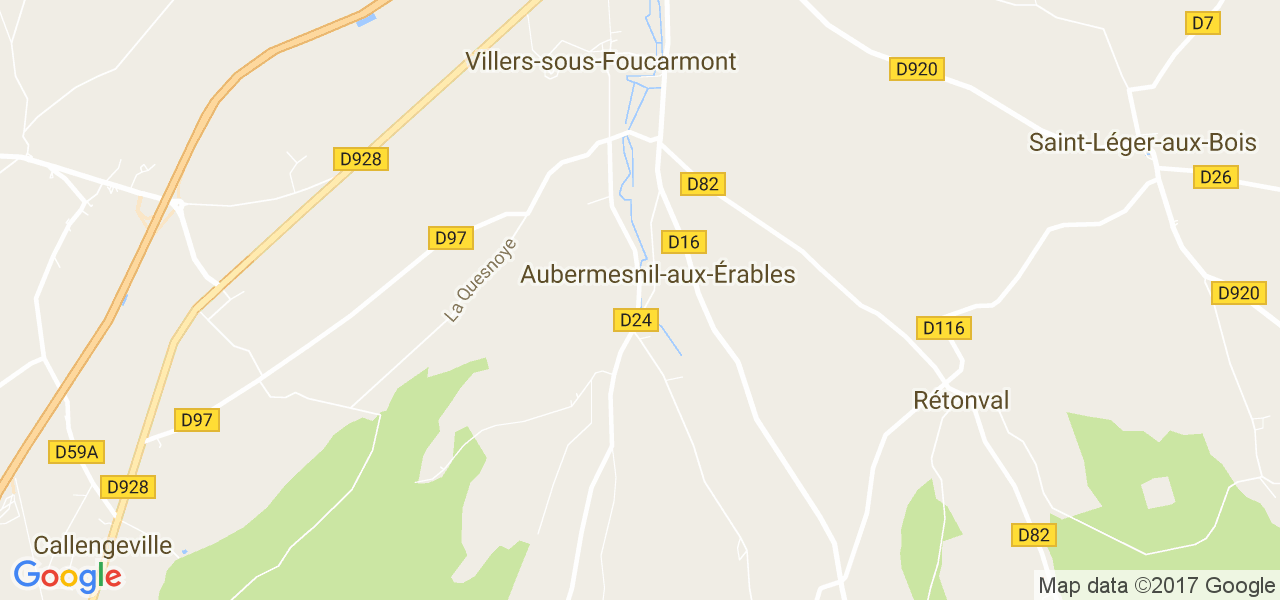 map de la ville de Aubermesnil-aux-Érables