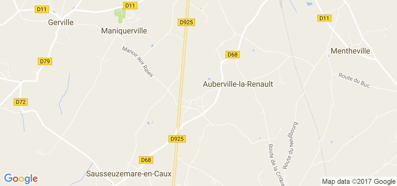 map de la ville de Auberville-la-Renault