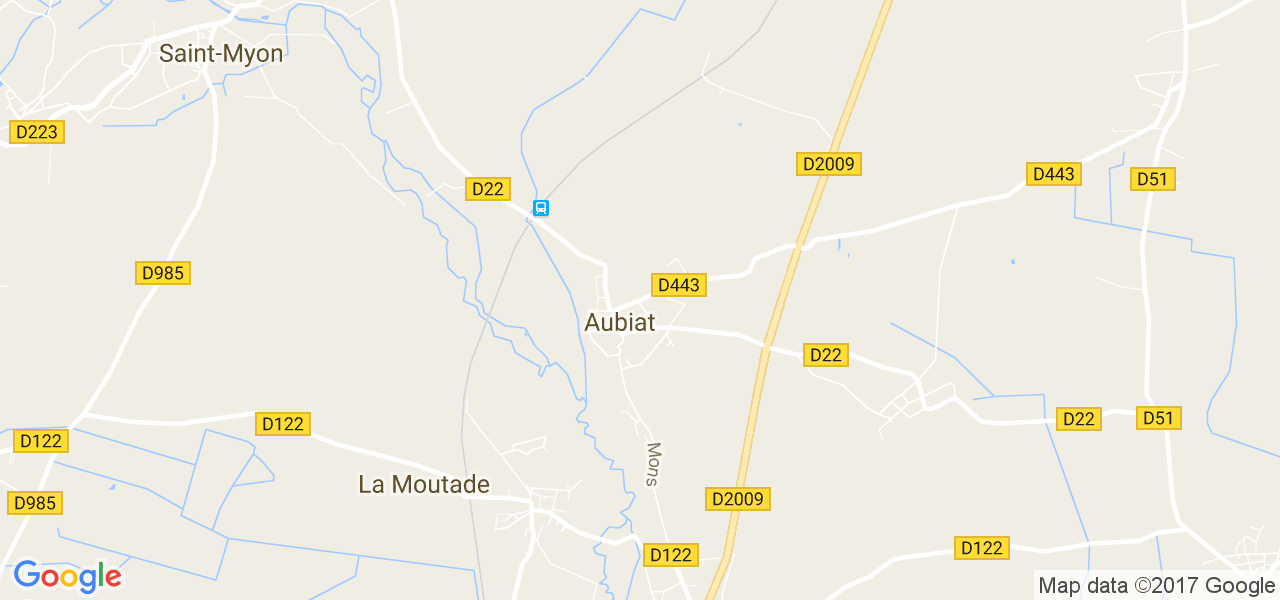 map de la ville de Aubiat