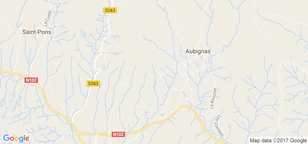 map de la ville de Aubignas