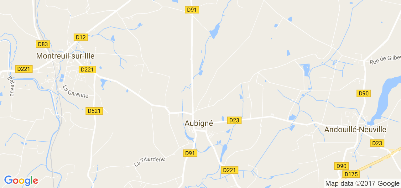 map de la ville de Aubigné