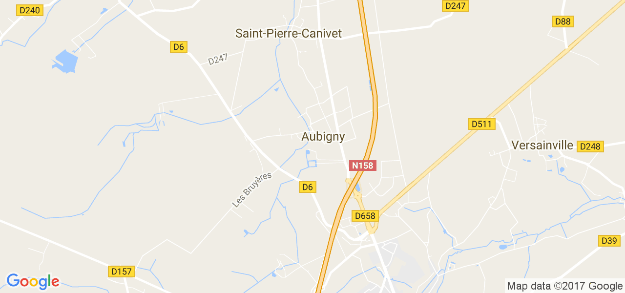 map de la ville de Aubigny