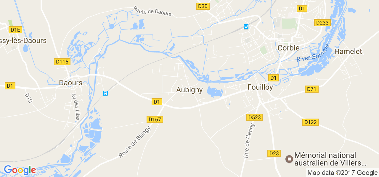 map de la ville de Aubigny