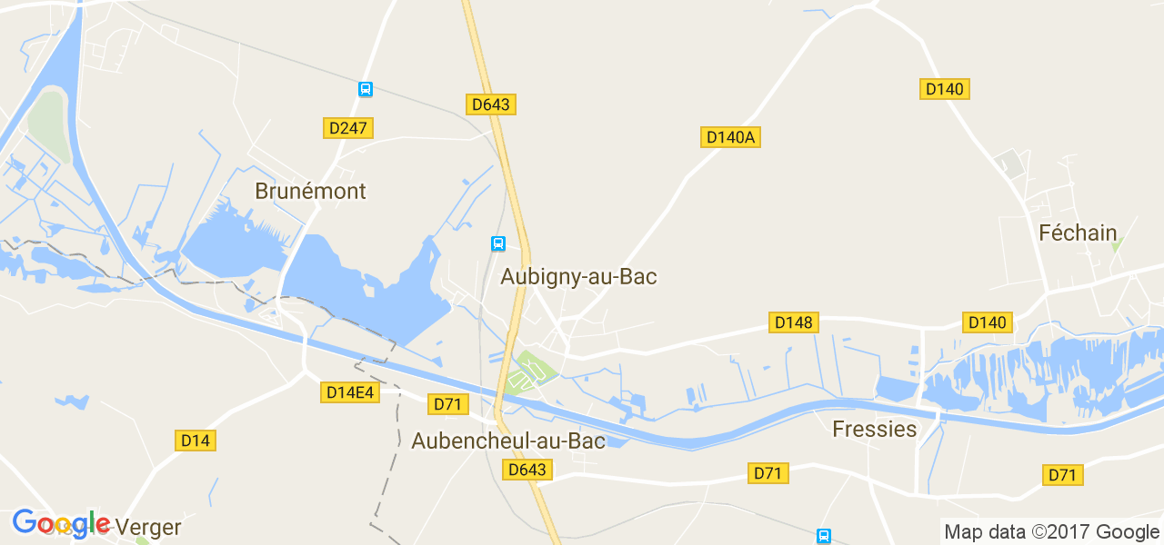 map de la ville de Aubigny-au-Bac