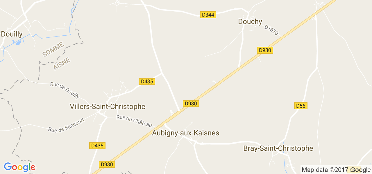 map de la ville de Aubigny-aux-Kaisnes