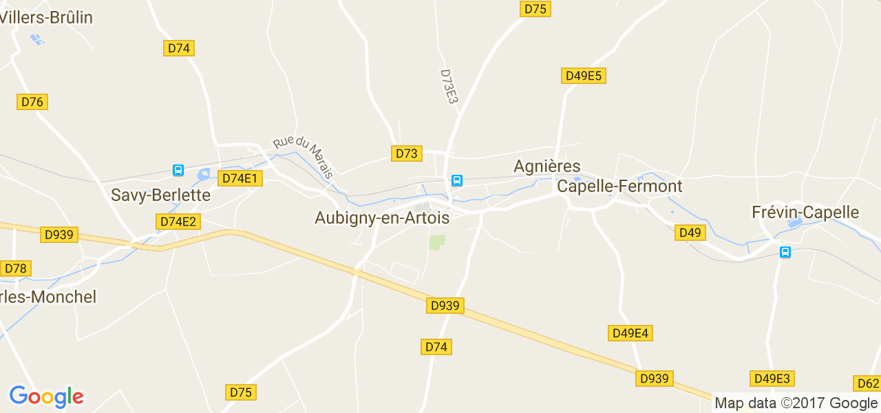 map de la ville de Aubigny-en-Artois