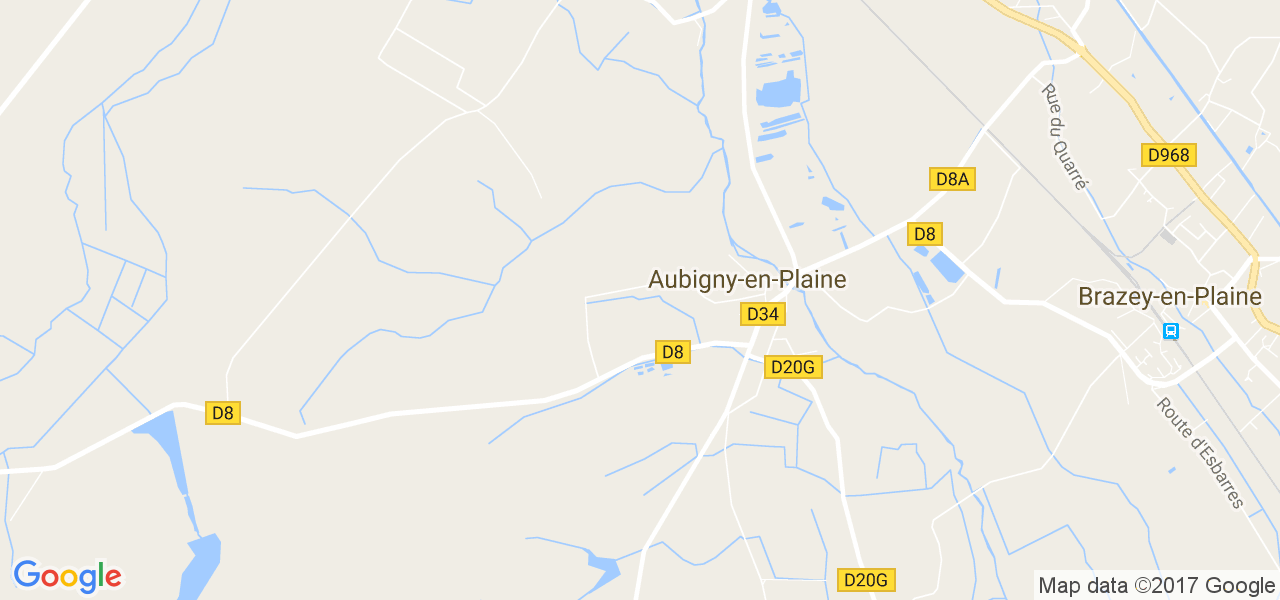 map de la ville de Aubigny-en-Plaine