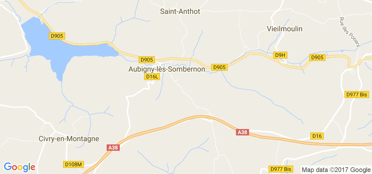 map de la ville de Aubigny-lès-Sombernon