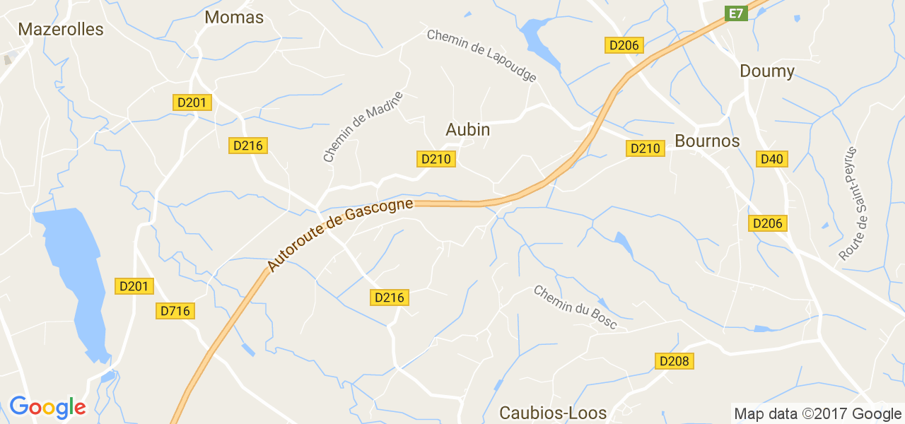 map de la ville de Aubin