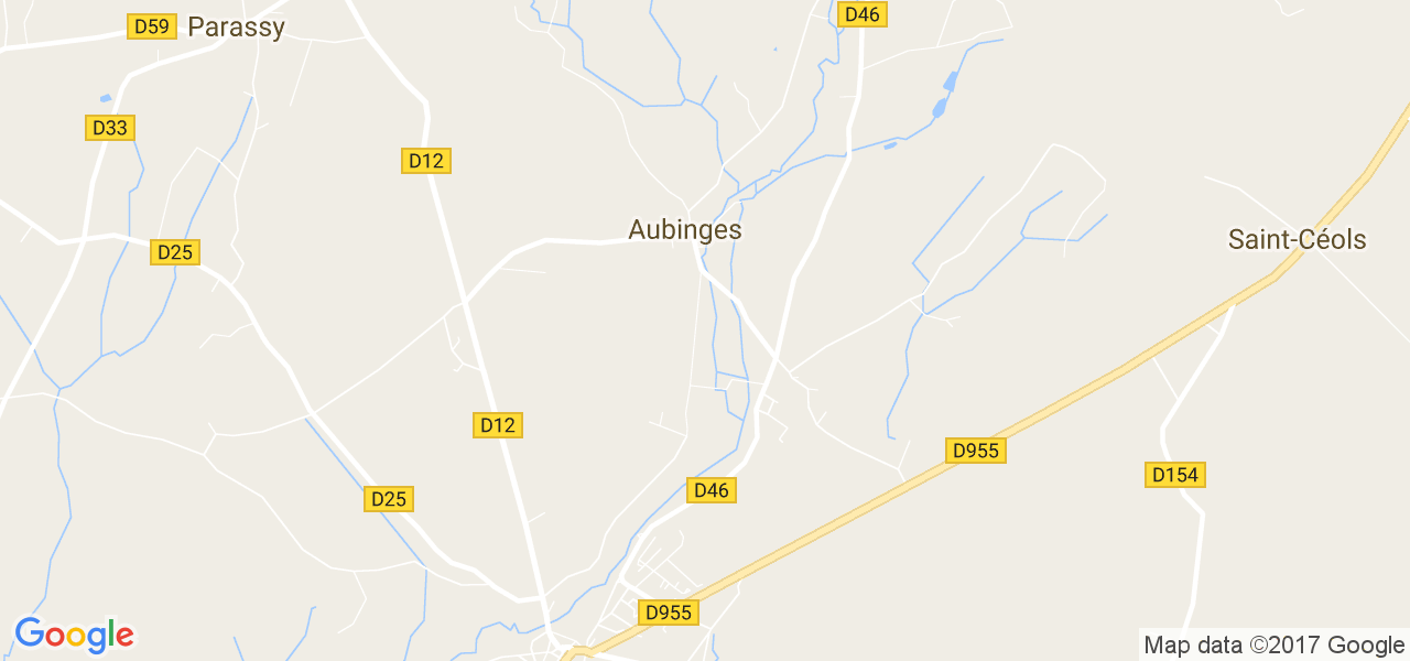 map de la ville de Aubinges