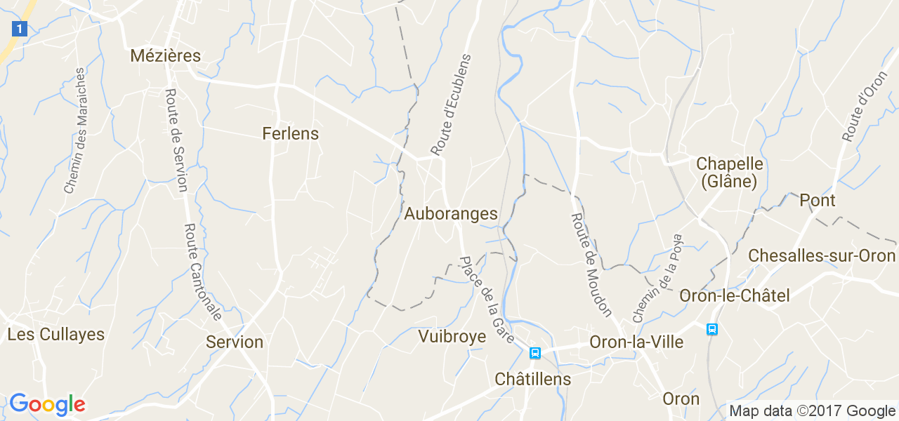 map de la ville de Auboranges