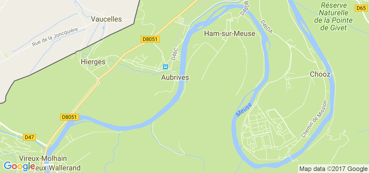 map de la ville de Aubrives